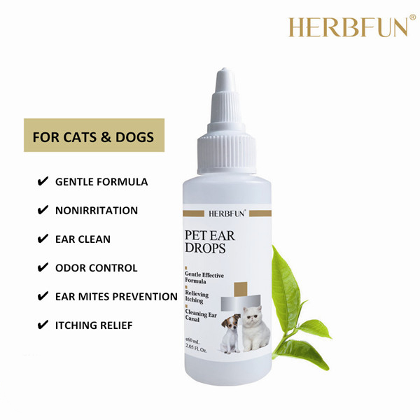 Pet ear drops for ear cleaner, prevent ear mites, reducing ear itching and irritation