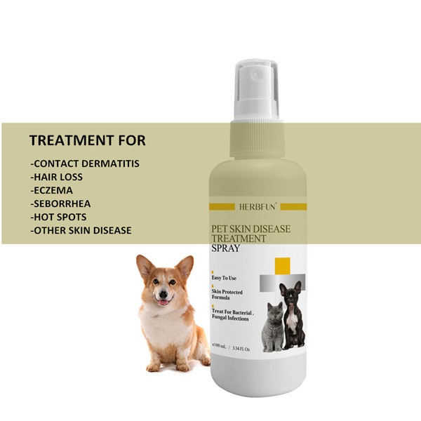 pet skin diseaase treatment spray for treating dog hair loss, reducing irritation, and prevent fungal infection